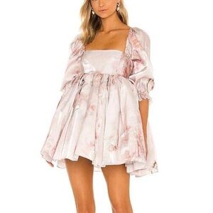 EUC Selkie bleached venus mini puff babydoll dress XS